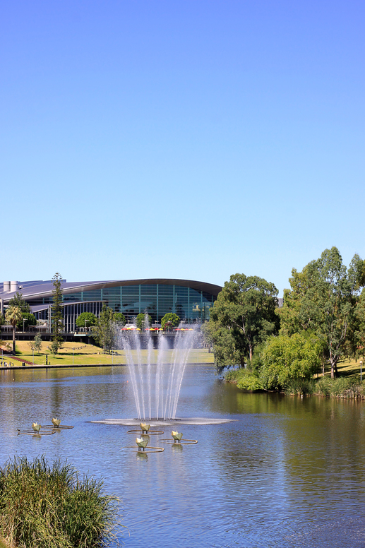 Adelaide Convention Centre along the banks of the River Torrens