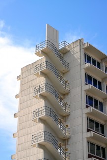 Fire Escape Stairs on Office Building. Adelaide, Australia