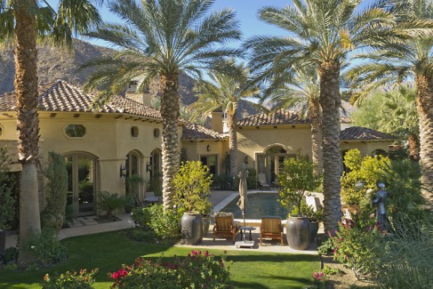 Rear entrance of luxury villa with swimming pool in Adelaide